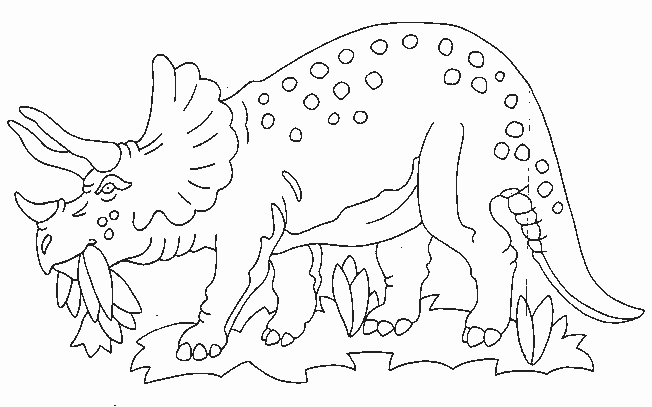 coloriage dinosaure a corne